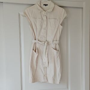Hunter & Brown Cream Sleeveless Denim Dress